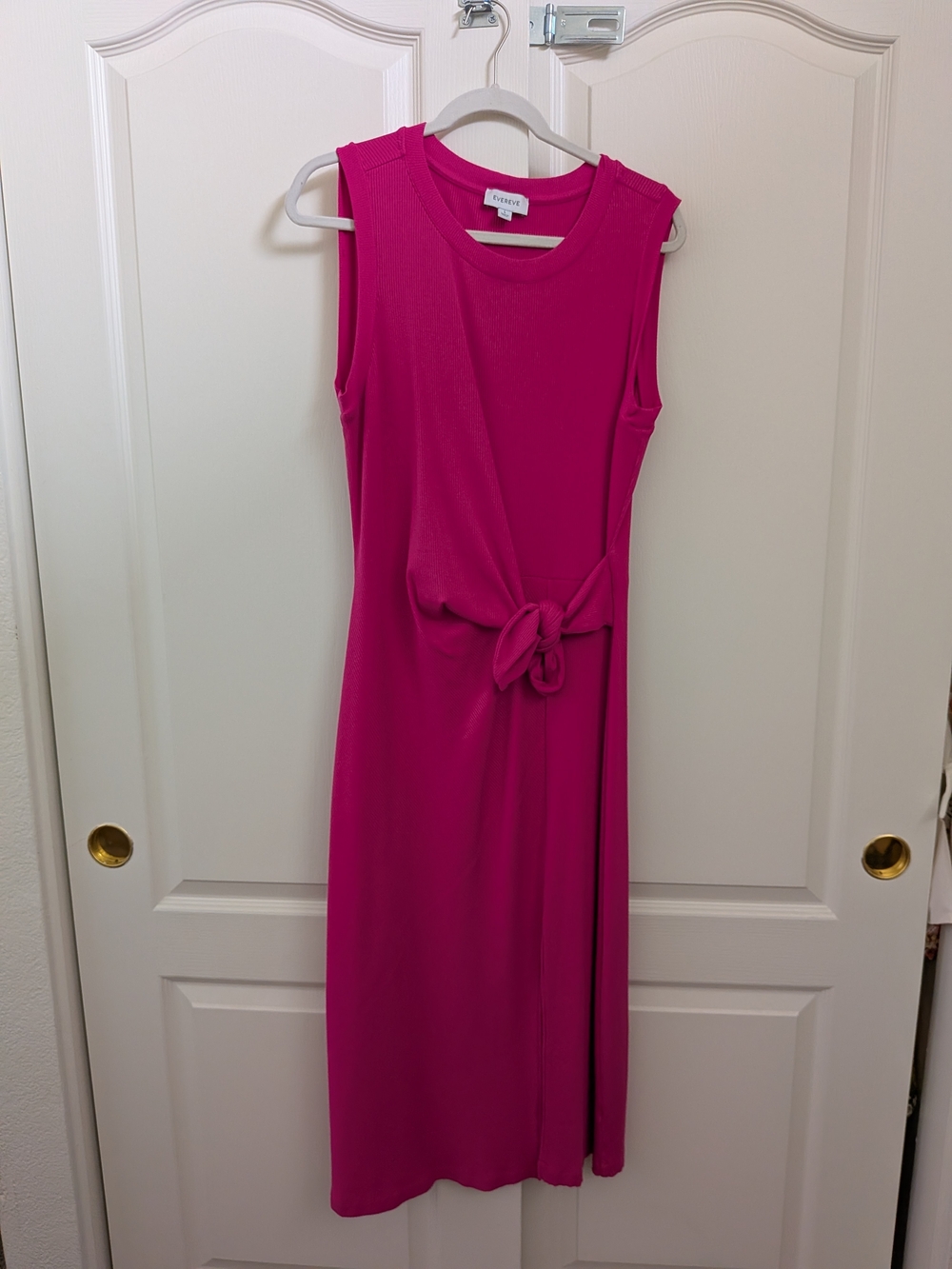 Evereve Sleeveless Tie-Front Midi Dress - Hot Pink (Size L) - Like New!!